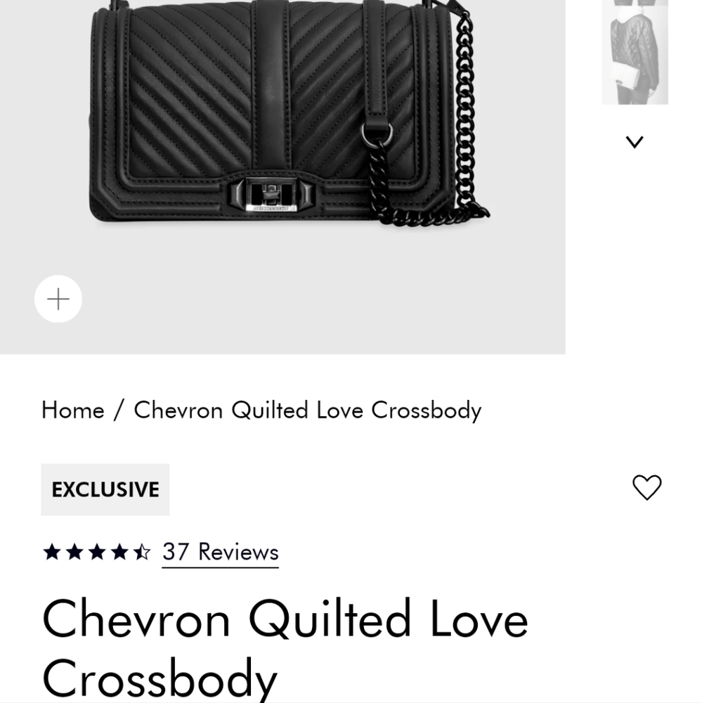 Rebecca Minkoff Chevron quilted love crossbody black/silver
